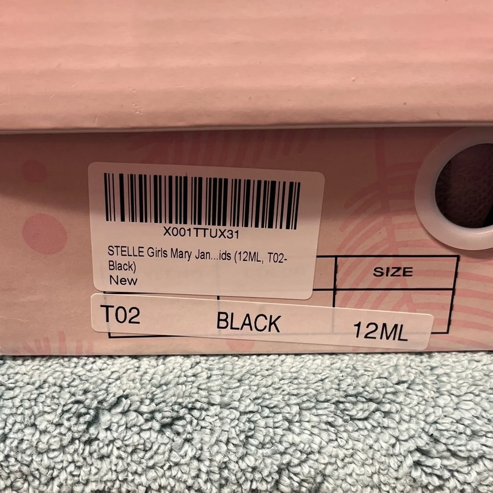 Black Kids Shoes with Rhinestone Strap v2282